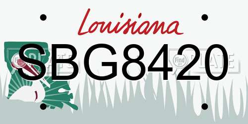 SBG8420 Louisiana License Plate