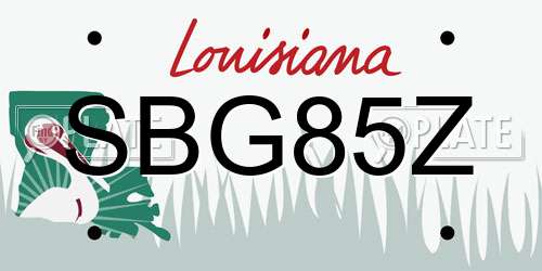 SBG85Z Louisiana License Plate