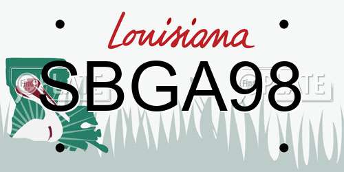 SBGA98 Louisiana License Plate