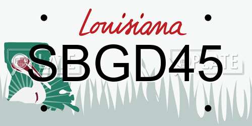 SBGD45 Louisiana License Plate