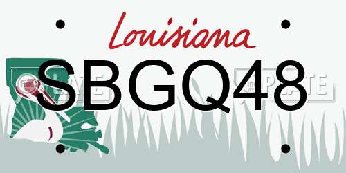 SBGQ48 Louisiana License Plate