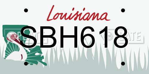 SBH618 Louisiana License Plate