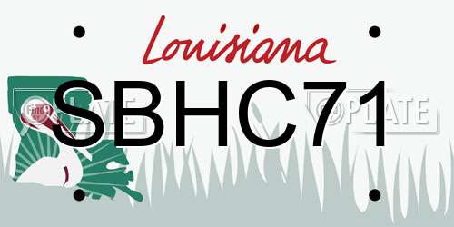 SBHC71 Louisiana License Plate