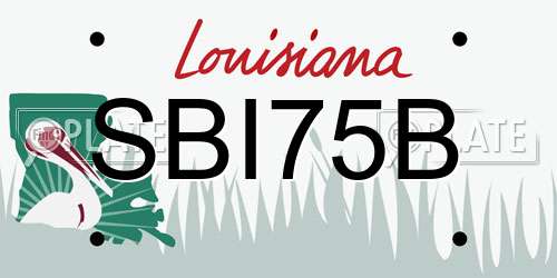 SBI75B Louisiana License Plate