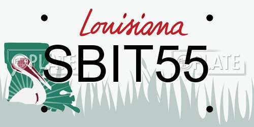 SBIT55 Louisiana License Plate