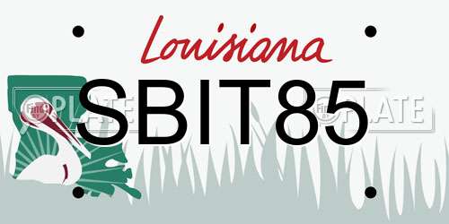SBIT85 Louisiana License Plate