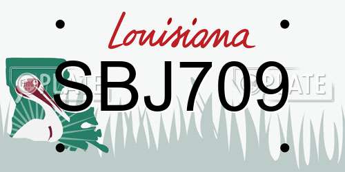 SBJ709 Louisiana License Plate