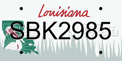 SBK2985 Louisiana License Plate