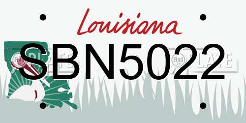 SBN5022 Louisiana License Plate