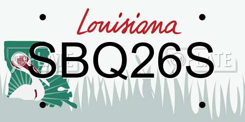 SBQ26S Louisiana License Plate