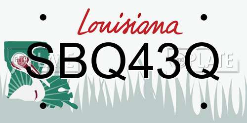 SBQ43Q Louisiana License Plate