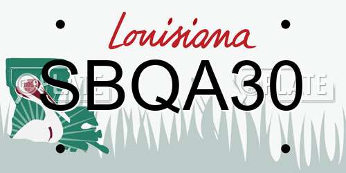 SBQA30 Louisiana License Plate
