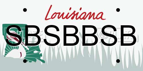 SBSBBSB Louisiana License Plate