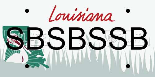 SBSBSSB Louisiana License Plate