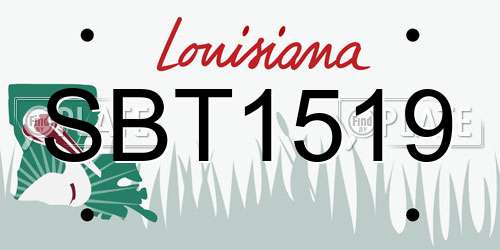 SBT1519 Louisiana License Plate