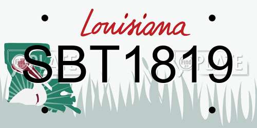 SBT1819 Louisiana License Plate