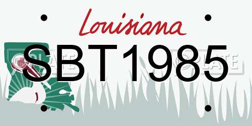 SBT1985 Louisiana License Plate