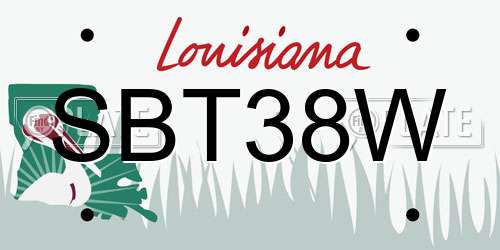 SBT38W Louisiana License Plate