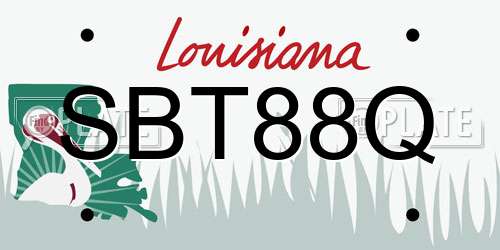 SBT88Q Louisiana License Plate