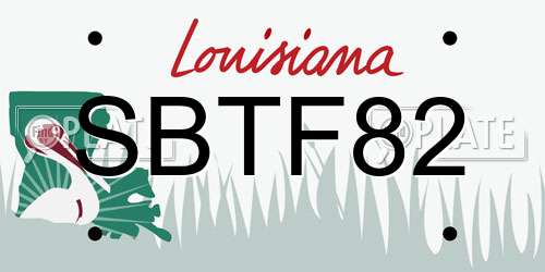 SBTF82 Louisiana License Plate
