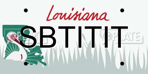SBTITIT Louisiana License Plate