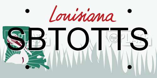 SBTOTTS Louisiana License Plate