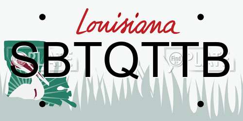 SBTQTTB Louisiana License Plate