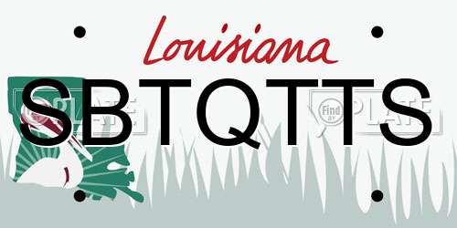 SBTQTTS Louisiana License Plate