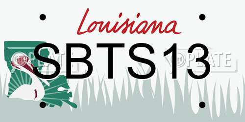 SBTS13 Louisiana License Plate