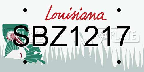 SBZ1217 Louisiana License Plate