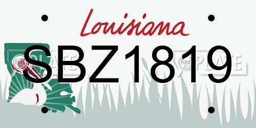 SBZ1819 Louisiana License Plate