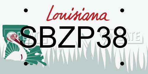 SBZP38 Louisiana License Plate