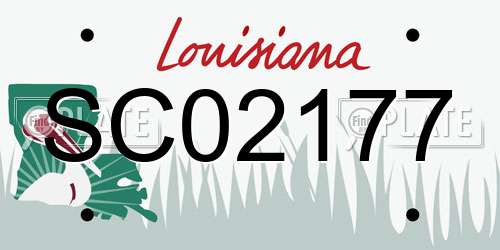 SC02177 Louisiana License Plate