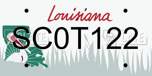 SC0T122 Louisiana License Plate