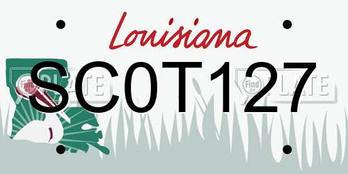 SC0T127 Louisiana License Plate
