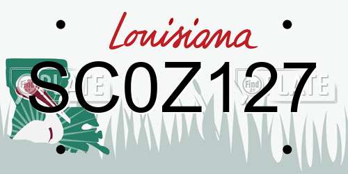 SC0Z127 Louisiana License Plate