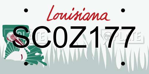 SC0Z177 Louisiana License Plate
