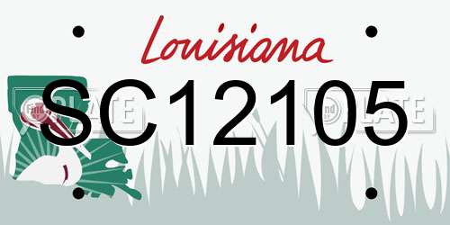 SC12105 Louisiana License Plate