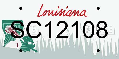 SC12108 Louisiana License Plate