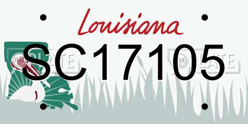 SC17105 Louisiana License Plate