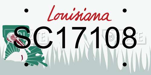 SC17108 Louisiana License Plate