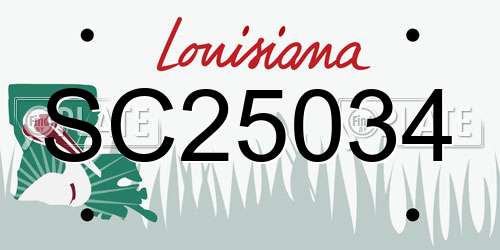 SC25034 Louisiana License Plate