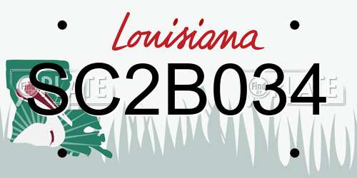SC2B034 Louisiana License Plate
