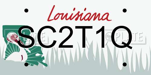 SC2T1Q Louisiana License Plate