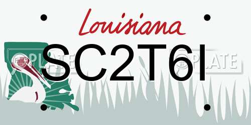 SC2T6I Louisiana License Plate