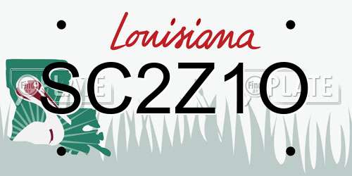SC2Z1O Louisiana License Plate