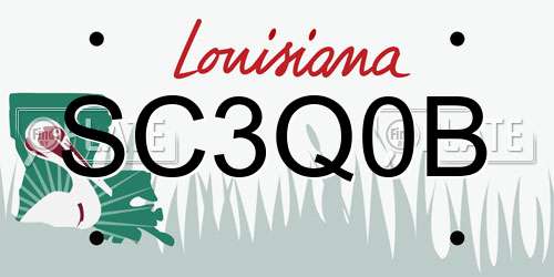 SC3Q0B Louisiana License Plate