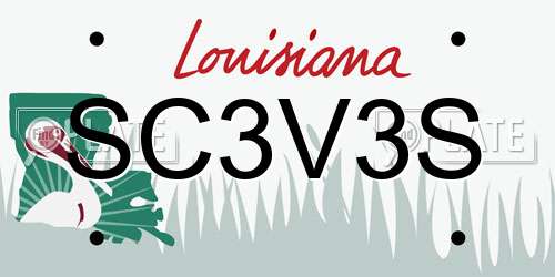 SC3V3S Louisiana License Plate