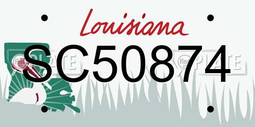 SC50874 Louisiana License Plate