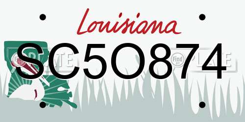 SC5O874 Louisiana License Plate